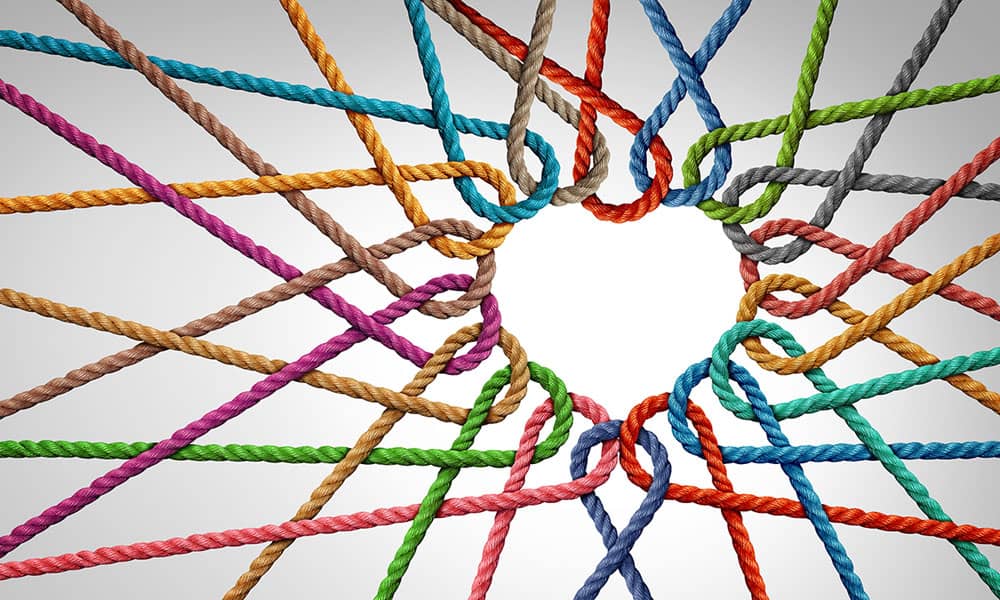 Heart made of coloured ropes